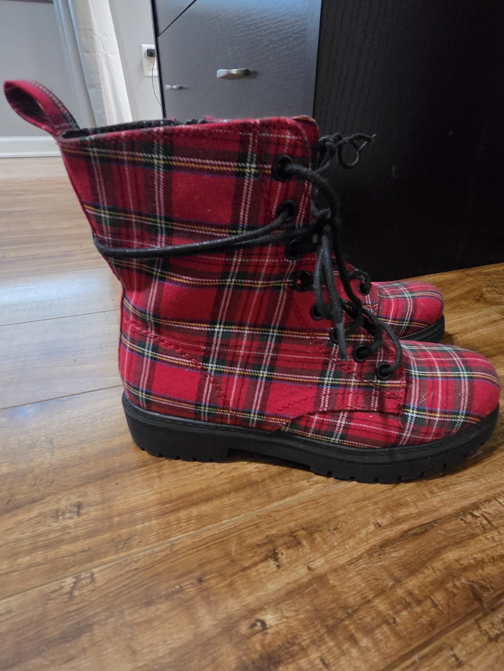 SO Plaid Combat Boots